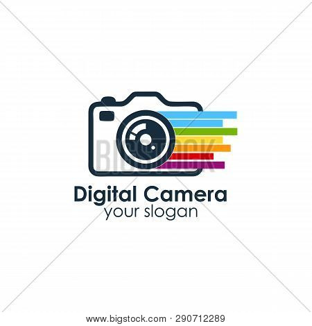 Digital Camera Logo Design, Action, Lens, Vector
