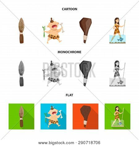 Vector Illustration Of Evolution  And Prehistory Icon. Collection Of Evolution  And Development  Sto