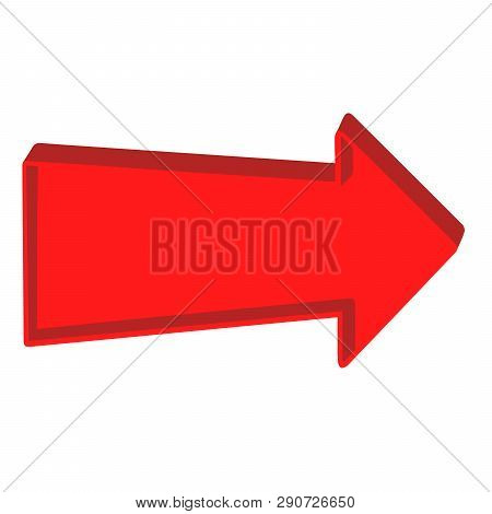 Red Arrow Pointing Right On A White Background.