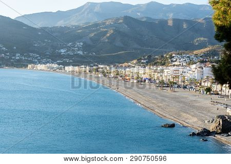 View Of La Herradura Beach, Almuñecar, Granada, Andalucia, Spain