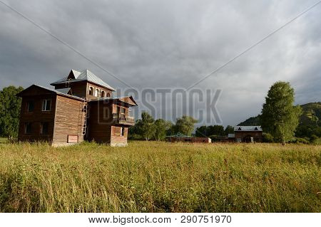 Altai Region, Russia - September 3, 2018: Abandoned Tourist Complex 