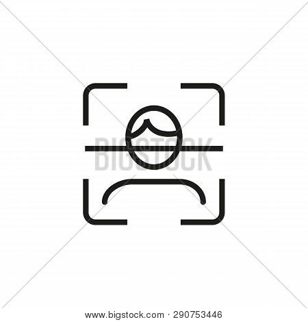 Face Id Line Icon. Biometry, Identity, Face Recognition. Scanning Concept. Vector Illustration Can B