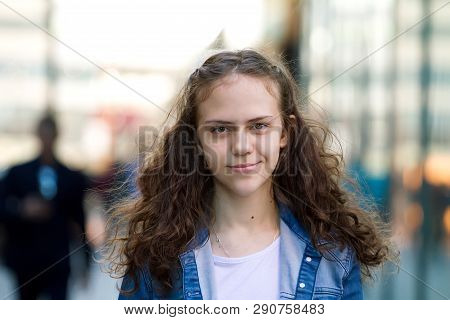 Portrait Of Laughing Young Woman, Look At The Camera