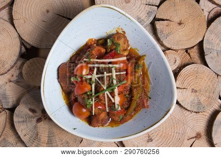 Lamb Karahi With Tomato Indian Typical Dish