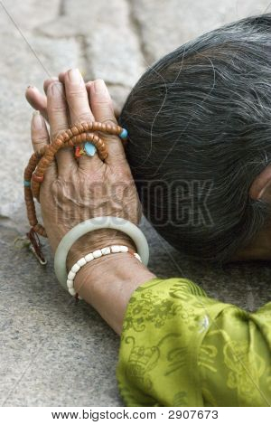 Tibetanske Pilgrim i Lhasa.