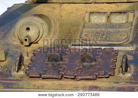 Snegiri Settlement, Istra District, Moscow Region, Russia March 17, 2019. Medium Tank T 34-85 In The