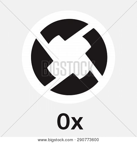 0x (zrx) Cryptocurrency Logo - Decentralized Blockchain Coin