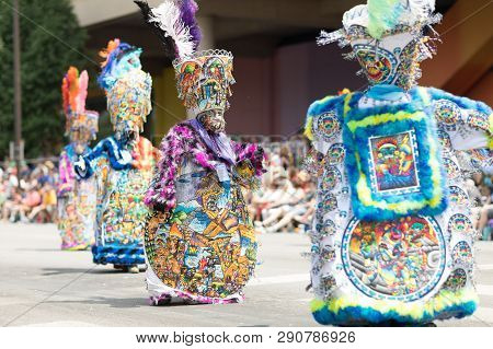 Indianapolis, Indiana, Usa - May 26, 2018, Members Of The Mexican Themed Dancing Group, Ballet Folkl
