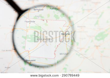 Los Angeles, California, Usa - 15 March 2019: Arkansas, Ar State Of America Visualization Illustrati