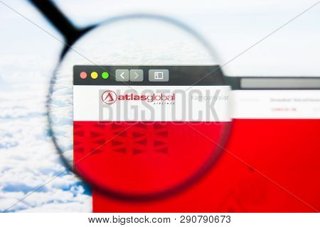 Los Angeles, California, Usa - 21 March 2019: Illustrative Editorial Of Atlasglobal Website Homepage