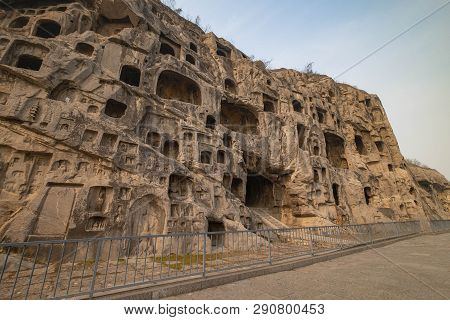 Luoyang, Henan/china- January 19, 2019:  Longmen Grottoes Is One Of The 3 Major Buddhist Caves Of Ch