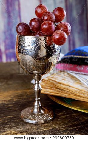 Passover Bread Holiday Jewish Matzoh Celebration And Kipah