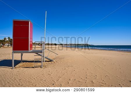 Platja Prat d'En Fores beach in Cambrils Tarragona at Costa Dorada of Catalonia