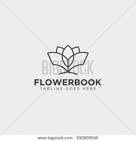 Tree, Plant And Flower Book Education Line Logo Template Vector Illustration Icon Element
