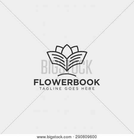 Tree, Plant And Flower Book Education Line Logo Template Vector Illustration Icon Element
