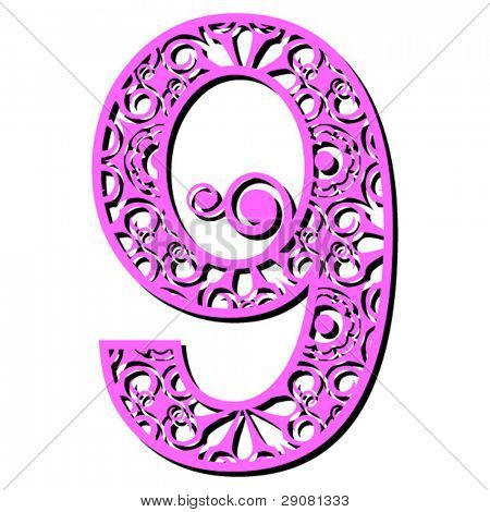 ตัวเลข openwork เก้า