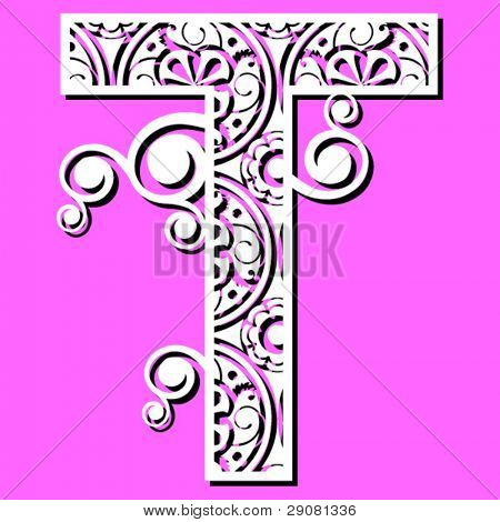 openwork อักษร ตัวอักษร T