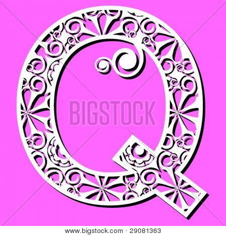 openwork อักษร ตัวอักษร Q