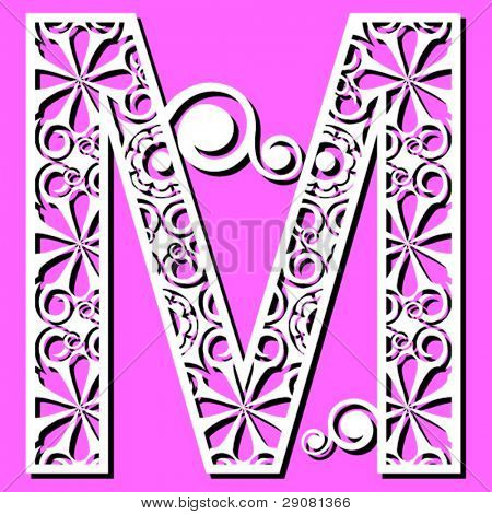 openwork อักษร ตัวอักษร M