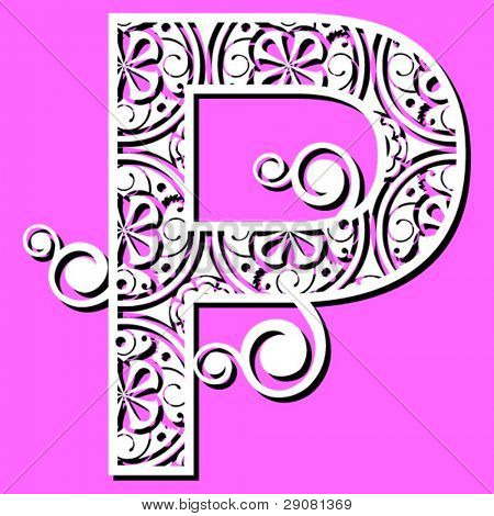 openwork อักษร ตัวอักษร P