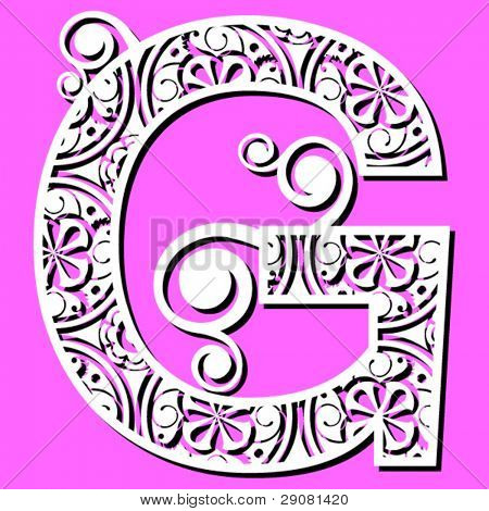 openwork อักษร ตัวอักษร G