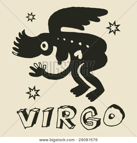 Oroscopo inglese, mano disegnato segno zodiacale Vergine