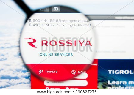 Los Angeles, California, Usa - 21 March 2019: Illustrative Editorial Of Rossiya Russian Airlines Web