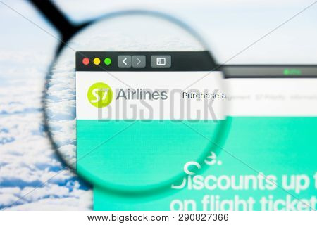 Los Angeles, California, Usa - 21 March 2019: Illustrative Editorial Of S7 Airlines Website Homepage
