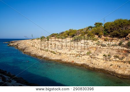 View Of Cala Greca In The Summer Season, Sicily