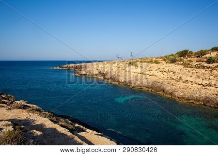 View Of Cala Greca In The Summer Season, Sicily