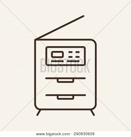 Multifunctional Printer Line Icon. Scanner, Copying Machine, Mfp. Office Concept. Vector Illustratio