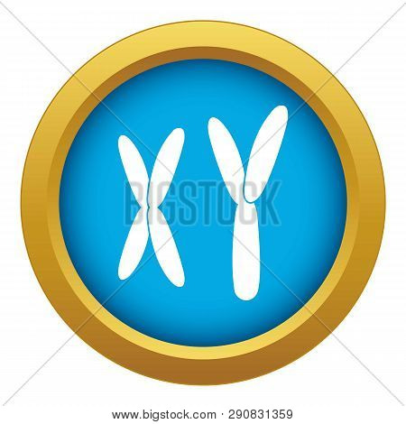 Human Chromosomes Icon Blue Vector Isolated On White Background For Any Design