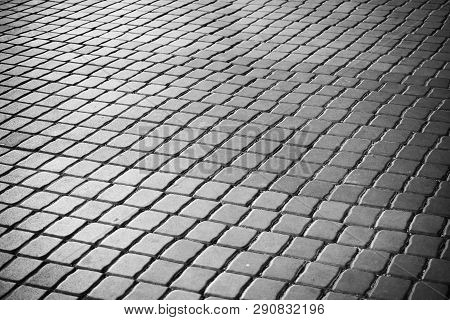Mortar Blog Square Walkway. Black And White Of Abstract Background. Minimalism Architecrure. Details