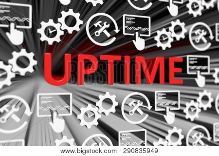 Uptime Concept Blurred Background 3d Render Illustration
