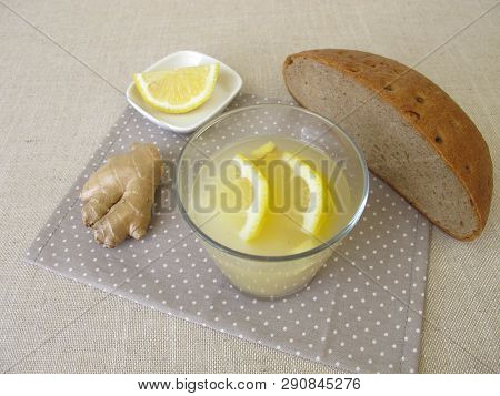 Kvass, Homemade Bread Beer With Ginger And Lemon