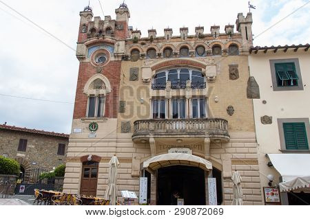 Italy, Montecatini Alto - April 25 2017: The View Of The Teatro Dei Risorti Used As Le Maschere Rest