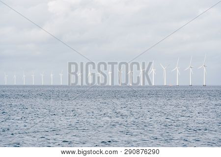 The Theme Is Net Power Generation And Environmental Protection. A Number Of Wind Blades, Wind Power 
