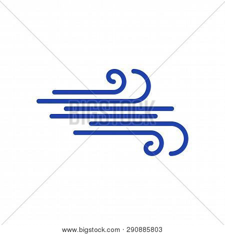 Wind Icon On White Background. Outline Stylr Vector Illustration.