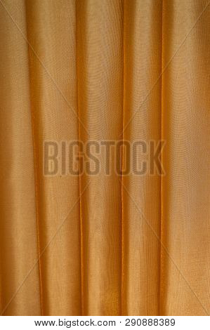 Vertical Folds On Organza Curtains For Background And Design