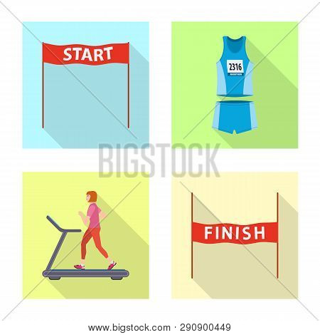 Isolated Object Of Sport  And Winner Icon. Set Of Sport  And Fitness  Vector Icon For Stock.