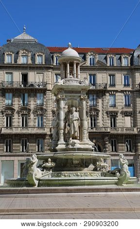 Ancient Fountaine In The Jacobins Square In Lyon France