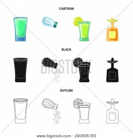 Vector Design Of Cafe And Latin Logo. Set Of Cafe And National Stock Vector Illustration.