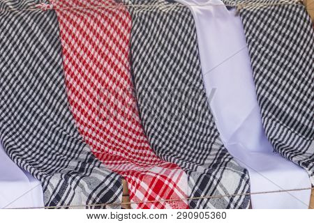 Keffiyeh Or Kufiya(traditional Arabian Male Headdress) For Sale In Egyptian Bazaar