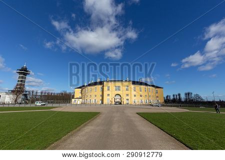 Frederiksberg, Denmark - March 19, 2019: Exterior View Of Frederiksberg Palace On A Sunny Day. Frede