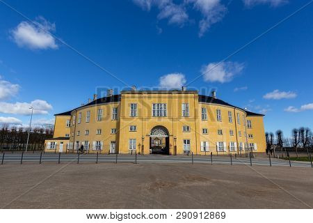Frederiksberg, Denmark - March 19, 2019: Exterior View Of Frederiksberg Palace On A Sunny Day. Frede