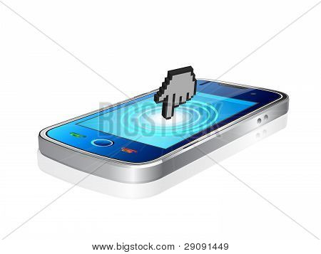 Mobiltelefon och handmarkören