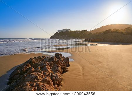 Oropesa de Mar beach La Concha playa sunset in Castellon of Spain