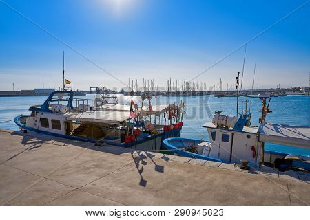 Vinaroz fisherboats port in Castellon of Spain