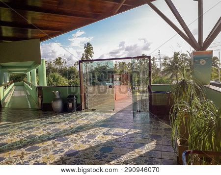 Porto De Galinhas, Brazil. March 16, 2019 - Entrance Of Ancorar Flat Resor.