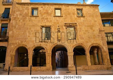Santa Tecla old hospital facade in Tarragona of Catalonia